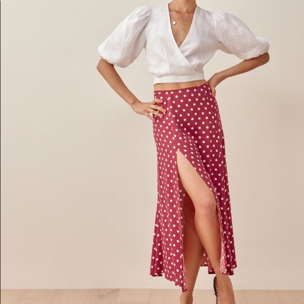 Reformation Zoe Skirt Polka Dot Size 0